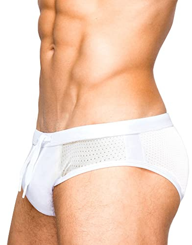 L-Peach Badbyxor för män, badshorts, snabbtorkande boardshorts, strandshorts, J vit, M