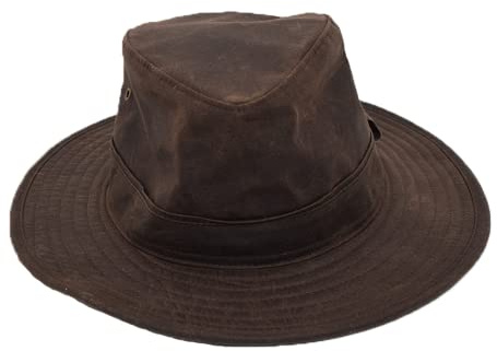 Romneys Wax Cotton Sombrero de Lluvia - Sombrero de algodón encerado para damas y caballeros, sombrero repelente al agua para exteriores y caza, estilo campestre clásico, ideal para deportes caninos