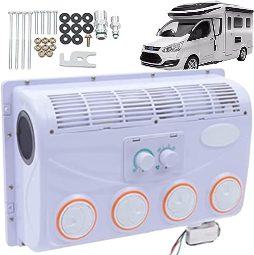 TsoLAY Elektrische LKW Rv Dachklimaanlage, Universelles Auto-HäNge-Klimaanlagen-LüFter-Set, Mini-Klimaanlage FüR Auto, Wohnwagen, LKW, Elektrische Parkklimaanlage, Wohnmobil-12V