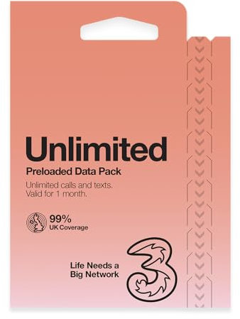 Three Mobile PAYG Voice SIM Pack - Unlimited - £35
