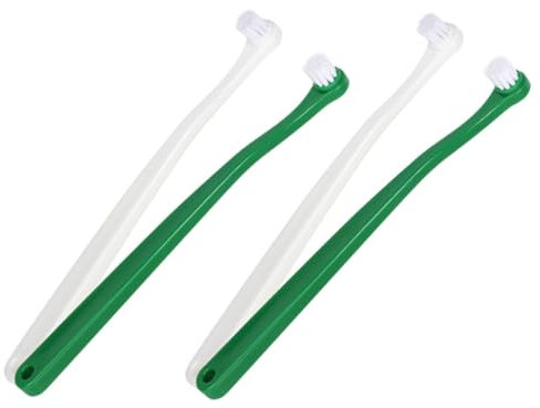 CORHAD Zahnbürstenset Für Hunde Und Katzen 4-teilig Hand-haustierbürste Für Yorkies Und Chihuahuas Leicht Zu Trocknen Und Aufzubewahren Für Haustiere Aufhängeloch