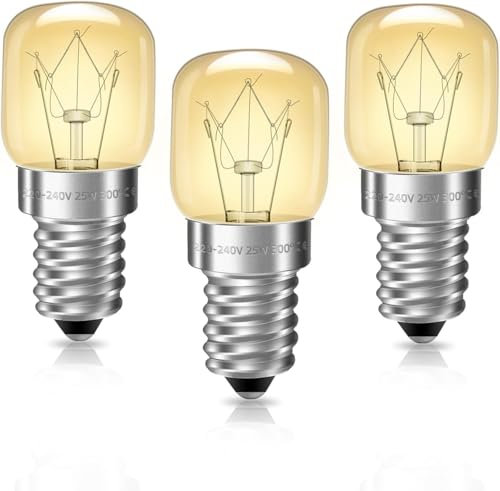 E14 Ampoule Four 300 Gradi, SES E14 Lampadina Forno Bianco Caldo 2700k Dimmerabile, per Luce del Frigorifero, Forno a Microonde, Macchina da Cucire, Lampada di Sale, 3 Pezzi