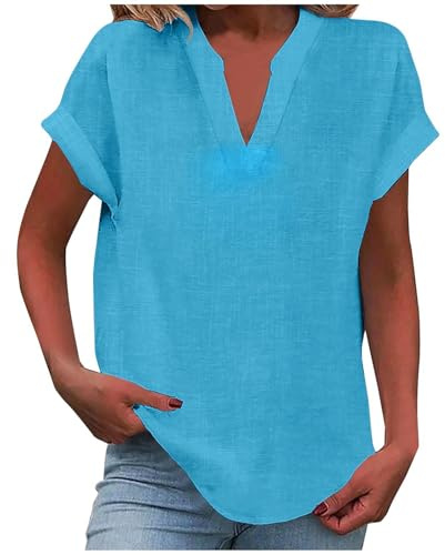Cocila Donna Tops in Offerta Camicia Elegante da Sera Donna Cammello Maglietta Cotone Fiori Magliette Colorate Maglia Manica Corta Fucsia Personalizzate Raso Blusa Viscosa Verde Offerta Polo Curvy in