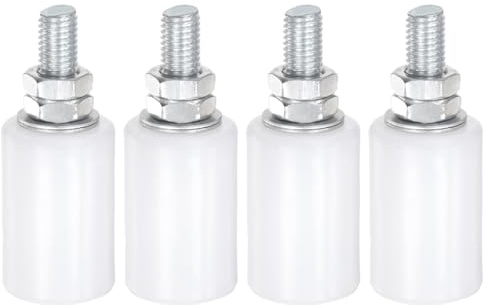 Alrens 30 x 40 mm Guide Porte Coulissante Nylon Rouleaux de Guidage Blanc, 4 pcs Rail de Porte et Accessoires pour Portes Coulissantes, Meubles, Armoire, Placard, Système et Applications Multiples