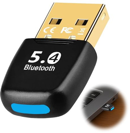 Huybaa Adattatore Bluetooth PC, Chiavetta Bluetooth 5.4 USB, Dongle Compatibile con Windows 11/10/8.1/7, per Cuffie, Mouse, Controller, Tastiere
