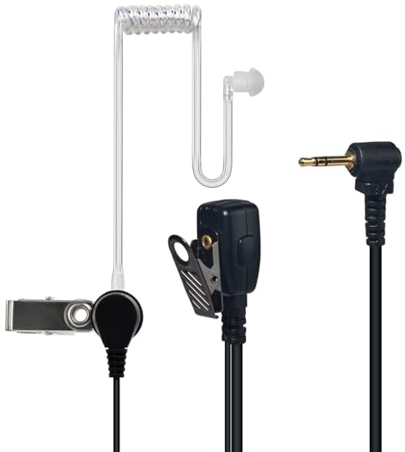 YNIBST 1-Pin Funkgeräte Headset, Schallschlauch Funkgerät Kopfhörer mit PTT-Mikrofon, kompatibel mit Motorola Talkabout TLKR T62, T82, T82-Extreme, T92 H2O Walkie-Talkie