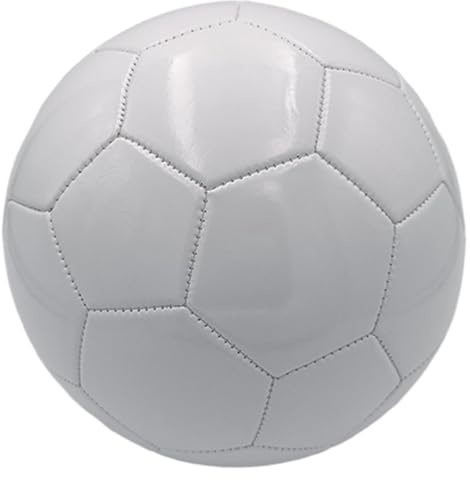 Grtheenumb Pallone da calcio bianco, pallone da calcio misura 5 da in PVC bianco per pittura fai-da-te/autografo Anti-perdite resistente all'acqua e alle macchie per allenamento, competizione