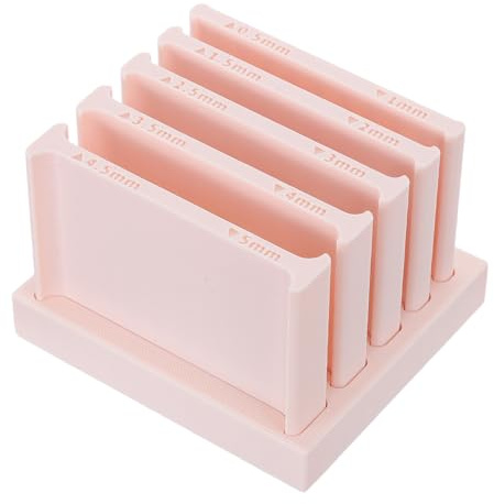 AKOOSY Juego de Herramientas para Arcilla Polimérica 1 Base y 5 Moldes de Tiras de 5 Mm, Guías de Rodillo de Arcilla de Secado al Aire para Cerámica, Kit de Modelado Manualidades