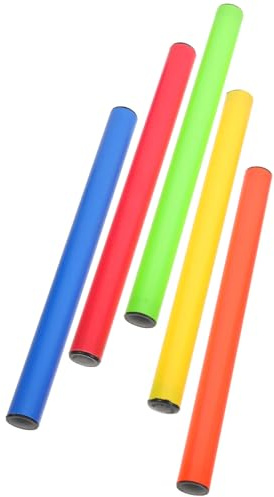 Tofficu 5 Bâtons de Relais en Plastique Antidérapants, Légers Bords Lisses, pour Courses D’athlétisme en École Intérieur