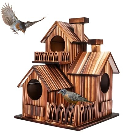 Casa De Pájaros Casa Rústica De Madera para Aves