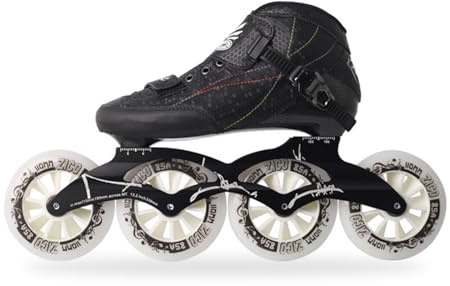 Patines En Línea De Velocidad, Patines Profesionales De Carbono Para Exterior Unisex, Con Ruedas De 110 Mm, Patines Para Hombre, Mujer Y Adultos, Para Parque Carretera Calle Y Slalom(39,4-Wheel Black)