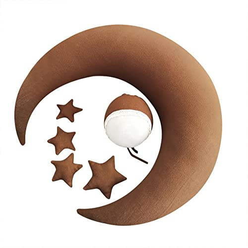 Accessoires De Photographie pour Nouveau-né, Garçon Fille Croissant De Lune Posant Oreiller Et Étoiles Posant Coussin Coussin De Positionnement pour Séance Photo De Bébé