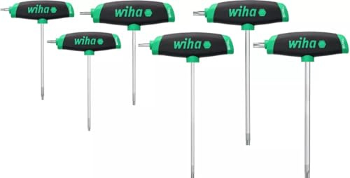 Wiha T‑Handle ComfortGrip TORX® Allen‑Schlüssel Set mit 6 Teilen, seitlicher Antrieb, mattchrom