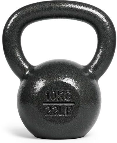 unycos - Kettlebell 10 kg in Ghisa con Rivestimento Resistente, Peso con Impugnatura Ergonomica Antiscivolo, Compatto e Facile da Trasportare per Palestra, Fitness, Bodybuilding, Muscoli (Nero)