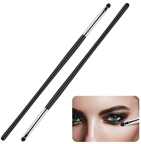 WLLHYF Eyeliner Smudge Pinsel 2 Stück Professionelles Augen Make-up Kit - Ultra Dünn Augenbrauen und Lidschatten Pinsel für Gel, Puder, Creme - Weiches Make-up Werkzeug