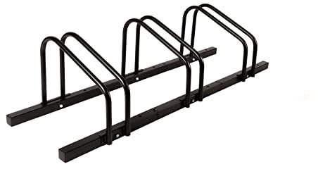 KARAT râteliers à vélo en Acier Inoxydable Linus pour jusqu'à 6 vélos avec des pneus jusqu'à 55 mm de Largeur, Montage au Sol ou au Mur, Stationnement de vélo pour l'extérieur (Noir, 3 vélos)