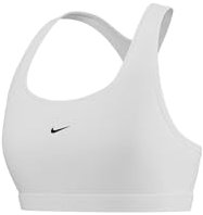 Nike Damen W Nk Swsh LGT Sport-BH, White/Black, M