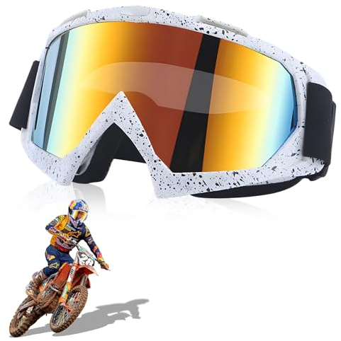 HPiano Motorradbrille Motocross Brille, Winddichte Staubdichte Motocross-Brille, Winddicht Anti Fog UV Skibrille,Brille für Männer Frauen Jugend Fit über Brille Outdoor-Sportarten,Radfahren,Skiing-3