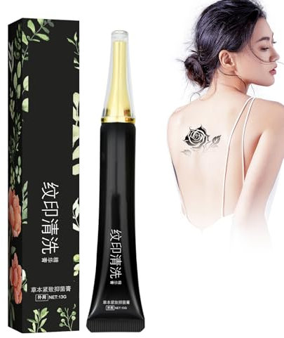 Crema Per La Rimozione Del Tatuaggio, 13g Tattoo Removal Cream Per Tatuaggio Della Pelle Pulizia Del Tatuaggio Rimozione Di Tatuaggi Colorati E Neri, La Rimozione Sicura, Veloce Ed Efficace(B)