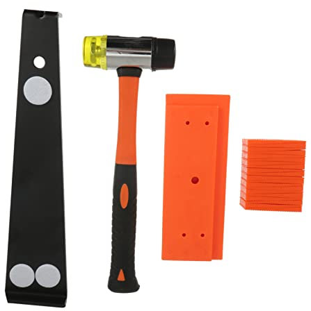 Angoily Complete Laminate Floor Fixing Kit Wood Flooring Installation Tools Home Professional Use Wood Flooring Tool Includes Wedge Spacer Tapping Block Pull Bar Mallet