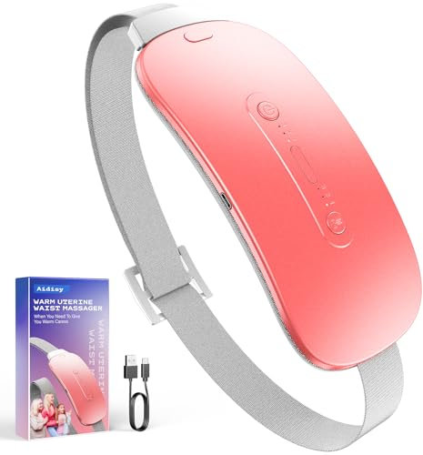 Aidisy Cuscinetto Riscaldante Mestruale, Fascia Riscaldante Dolori Mestruali Per 9 Modalità di Riscaldamento, Può Essere Impostato Su Stop Ogni Ora, Fascia Ciclo Mestruale Ricaricabile Par USB