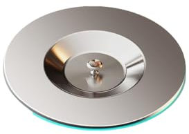 SdaryWare Cubo de Basura de Acero Inoxidable Integrado para encimera, Cubo con Tapa Superior, Superficie cepillada, Cubo de Basura Redondo Integrado, Cubo de Basura de Cocina (12 litros)