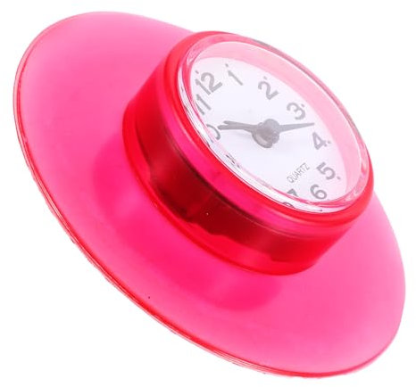 Gatuida Orologio a Ventosa Da Bagno Orologio Da Cucina Divertimento Sauna Orologi Per Anziani Da Parete Impermeabile Da Bagno Con Ventosa Plastica Rosso