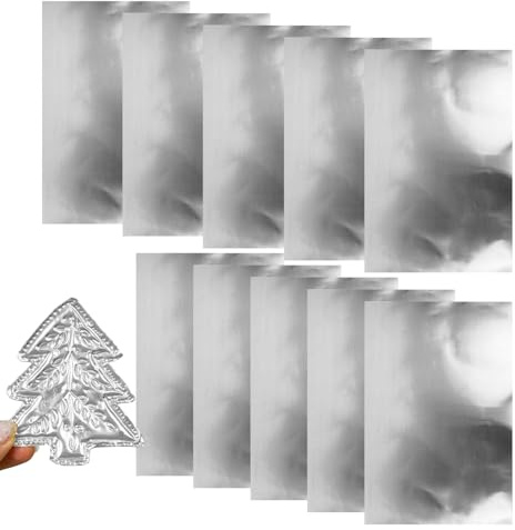Generisch Prägefolie, 10 Stück Aluminium Embossing Foil Sheets 20X30CM, Hochelastisches Alu Bastelfolie Prägen, Vielseitiges Prägefolies Metallfolie Basteln, für Bastelarbeiten Dekorationen