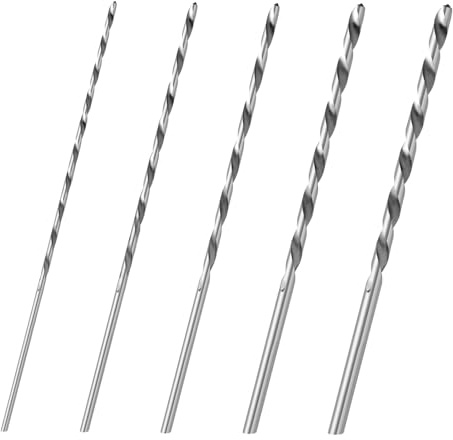 Punta per legno – Set di 5 penne extra lunghe HSS 2/3/3,5/4/5 mm Punta elicoidale lunga per legno per foratura precisa Punta per metallo e legno polivalente