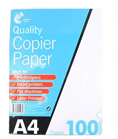 Chiltern Wove 100 SHEETS OF A4 COPIER/PRINTER PAPER FOR HOME & OFFICE USE 75gsm (210 x 297mm)