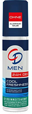 CD Deodorant män atomizer sval friskhet – deodorantspray sprejflaska utan aluminium för 24 timmars skydd i ett förvaringspaket – 6-pack (6 x 75 ml)