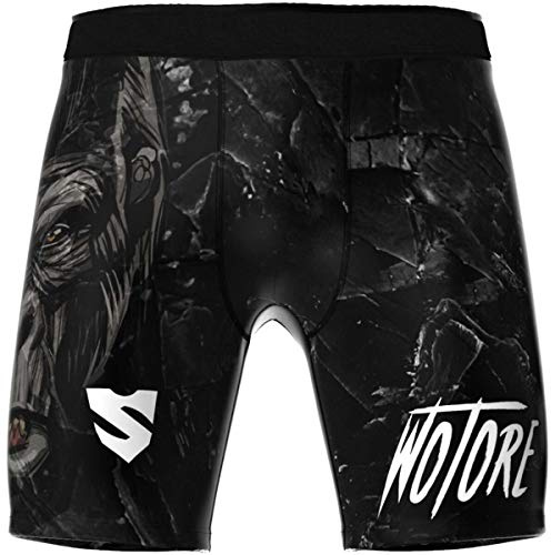 SMMASH Wotore Gorilla Professionell Shorts Vale Tudo Herr, Perfekt för BJJ, Krav Maga, MMA, Boxshorts, Grappling, Mix Kampsport, Andas och Lätt, Antibakteriellt Material, Tillverkad i EU (XS)