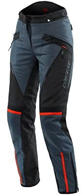Dainese - Tempest 3 D-Dry Lady Pants, Pantalon De Randonnée Moto Pour Femme, Membrane Imperméable, Intérieur Thermique Amovible, Protège-Genoux, Ebène/Noir/Lavande Rouge, 44