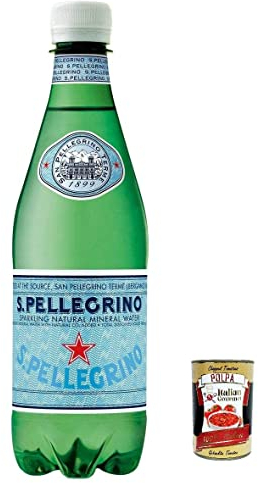 San Pellegrino Sprudelwasser in der Flasche 24 x 500 ml + Italian Gourmet Polpa 400g