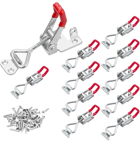 Idota 10 pièces Sauterelle de Serrage Loquet a Bascule Réglables Fermeture à Levier pour Boîte Placard, Charge 100 kg