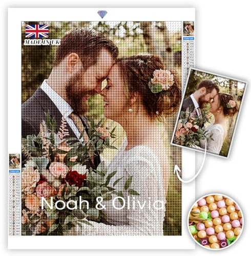 DPDP Diamond Painting Personalizado Foto - Pintura de Diamantes Personalizada DIY 5D Diamond Painting Kit Completo Manualidades de Mosaico de Diamantes Para Casa Decoración, 30x30cm