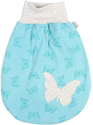 Lilakind Baby Strampelsack Gefüttert Blau Schmetterlinge 0-3 Monate