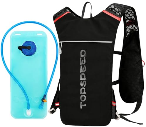 5L Mochila de Hidratación,con 2L Bolsa De Agua,Impermeable Ligero Chaleco de hidratación Ultraligero,para Correr Running Ciclismo Equitación Hombre Mujer-5L Negro,2L Bolsa