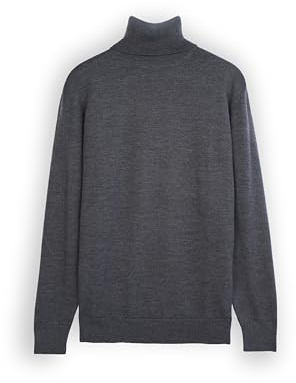 Diana Studio - Maglione Collo Alto Basico Grigio, Uomo, 100% Lana Merino, Tinta Unita, Maniche Lunghe, Taglia M, Regular Fit