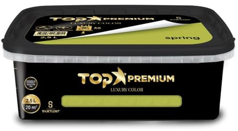 Chromos Svjetlost TOP PREMIUM Interior Wall Paint – Luxury Colour Emulsion with High Opacity, Eggshell Finish, Easy Application – SPRING – 2.5L