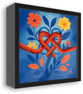 Giallobus - Quadro Artbrick - 01 - Life - Vetro acrilico - 15L x 15l cm - 01N - Amicizia - Cornice Nera - da parete e da tavolo - Quadro vetro acrilico e mdf incorniciato