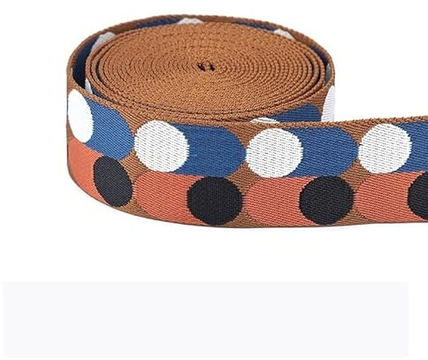 WEOKDFHA sadelgjord polkaprickiga band för väskbälte nylon gör-det-själv hantverk ryggsäck rem tillbehör 5 meter 25/50 mm (2 tum-svart vit)