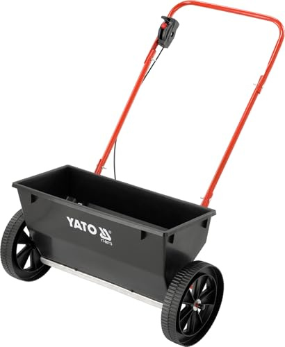 YATO Handstreuwagen 25 L Saatgut & Dünger Sand Salzstreuer – 50 cm Arbeitsbreite, 25 cm Räder für Rasen & Garten