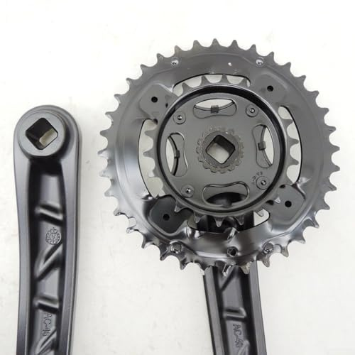 Bielas de aleación de aluminio para bicicleta de montaña con plato 36 22T de 175 mm de longitud diseñada para transmisiones de bicicleta de 8 velocidades y 9 velocidades