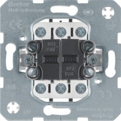 Berker 303808 Doppel-Wechselschalter - Transparent - Drucktaste - Druckknopf - AUF-NEIN-EIN