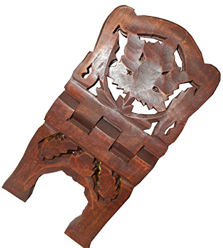 Atril Soporte para Libros Enredadera 45cm Plegable Madera de Sheesham Mueble pequeño decoración