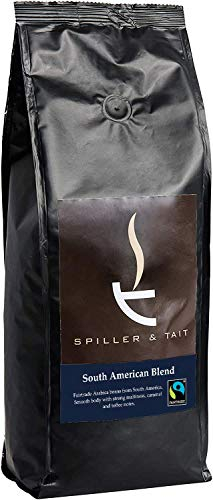 Spiller & Tait South American Blend Coffee Beans 1kg - Fairtrade Certified Arabica Coffee Beans Roasted in The UK - Ideal for Espresso Machines