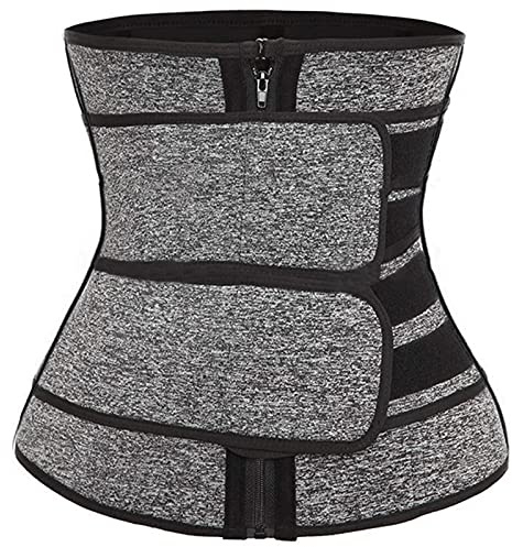 Wilitto Sauna Waist Trainer Cintura di sudore da donna in neoprene corsetto snellente vita cincher dimagrante cintura sportiva per perdita di peso fitness fiocco di neve grigio 4XL