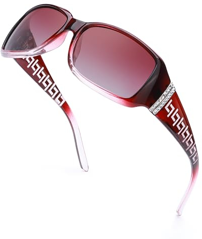 LVIOE Sonnenbrille Damen Groß Polarisiert Schwarz, 80er Klassisch Vintage Sonnenbrille für Frauen mit UV-Schutz