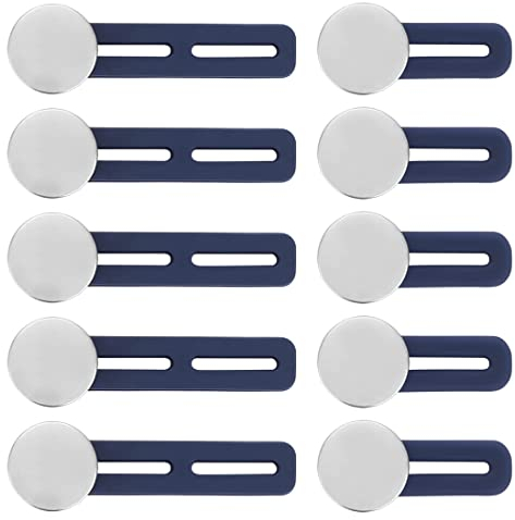 ZZHBOO 10 Stück Hosenbundverlängerung Knopf Hosenknopf Erweiterung Taille Extender Elastischen Knopf Jeans Einziehbare Knöpfe Bund Expander Set für Jeans Röcke Hosen